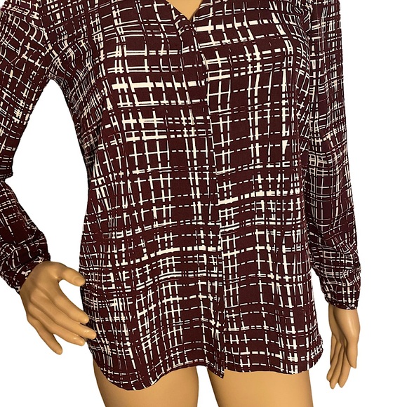 OPEN BACK BANANA REPUBLIC CROSSHATCH BLOUSE SZ XS - Picture 10 of 16